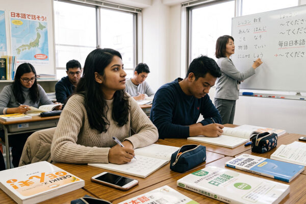 日本語を勉強している育成就労外国人