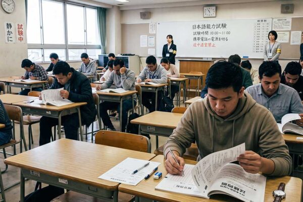 日本語能力試験を受験している外国人