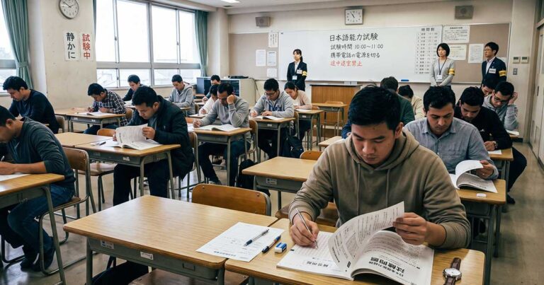 日本語能力試験を受験している外国人